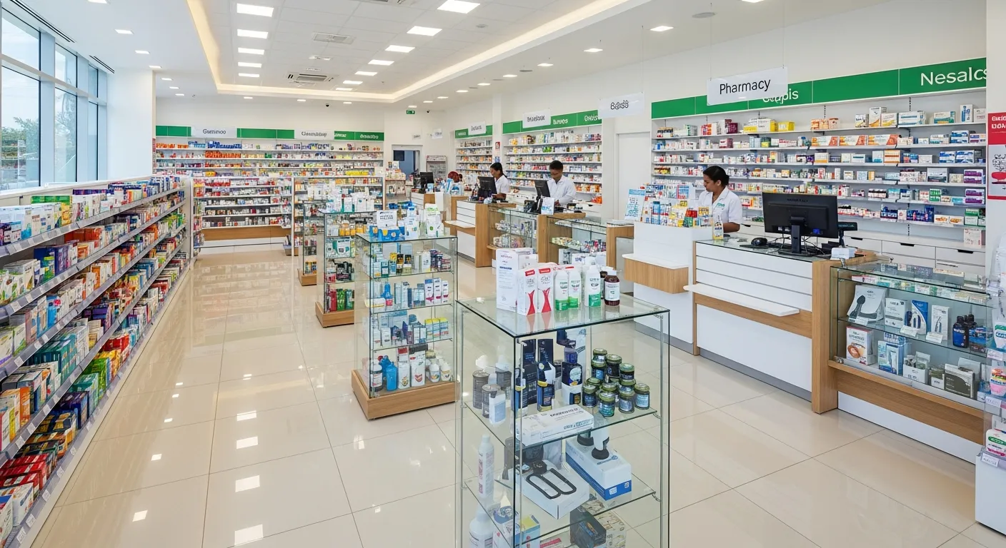 Medical pharmacy interior